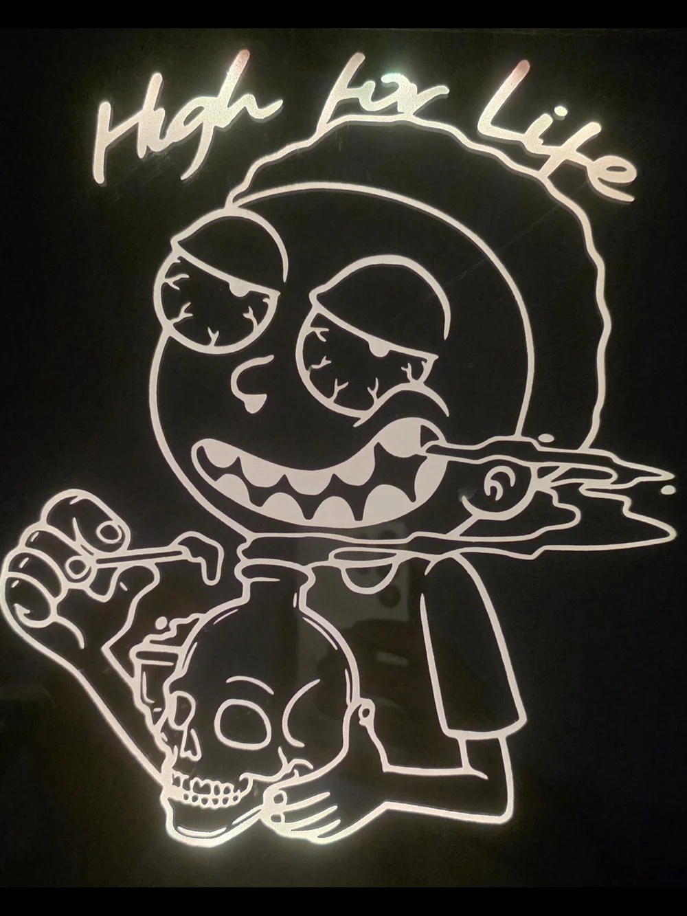 Blue Neon 'High for Life' Rick Graphic Light